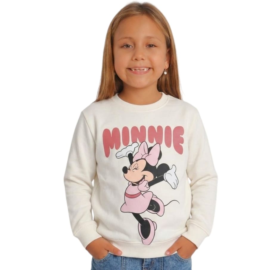 POLERA MINNIE MOUSE NI A MARFIL FRANELA