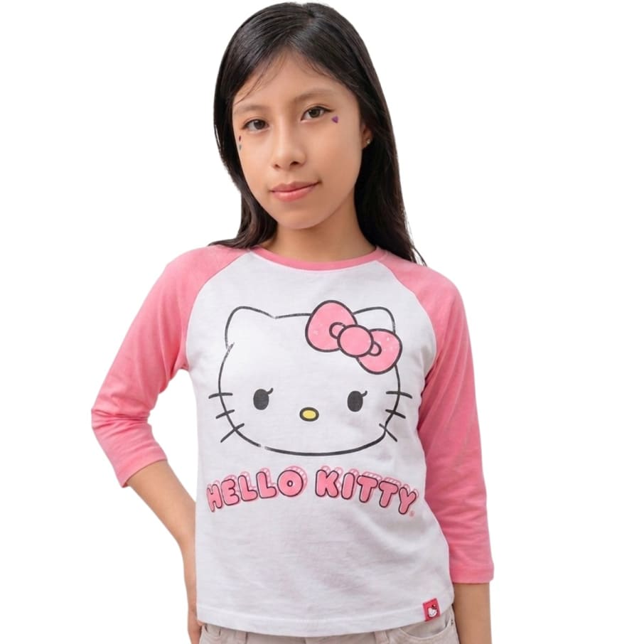 POLO MODA ML HELLO KITTY NIÑA BLANCO
