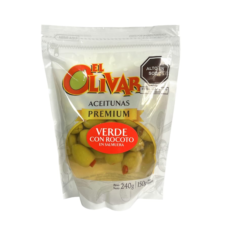 DOYPACK ACEITUNA VERDE SELECCIONADA RELLENA C/ROCOTO X 240GR