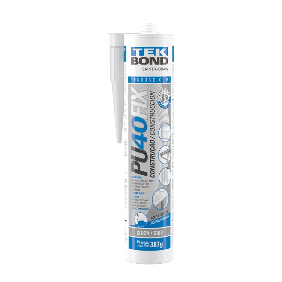 Adhesivo De Poliuretano Pu Fix/ Pega Canaletas Gris 280ml/387 gr Tekbond
