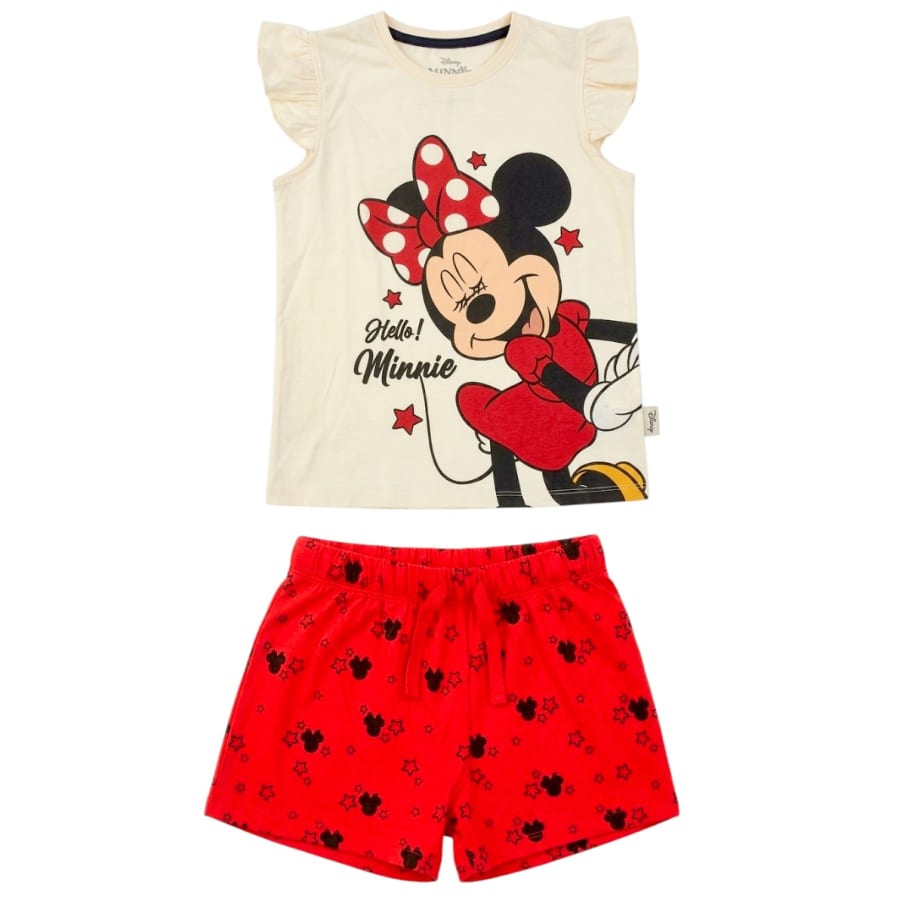PIJAMA MINNIE NIÑA MARFIL