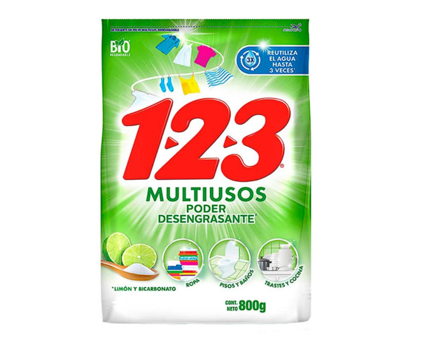 Detergente 123 Bicarbonato Y Limon 80