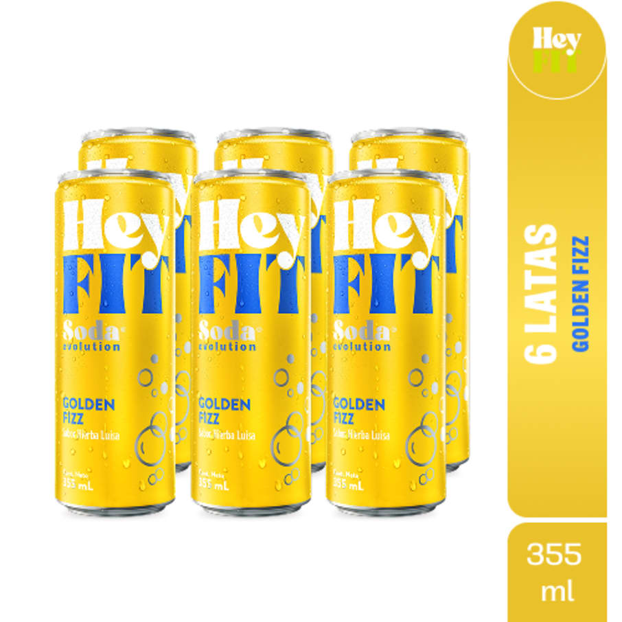 HEY FIT Golden Fizz 355ml Pack 6 Latas