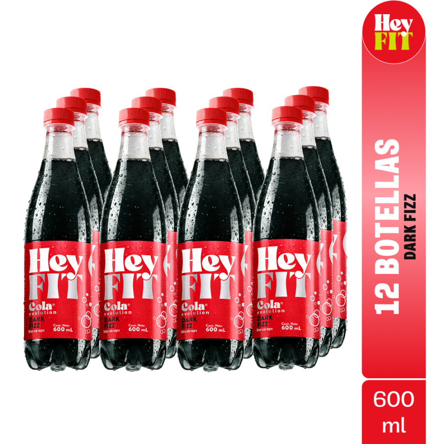 HEY FIT Black Fizz  600ml Pack 12 Botellas