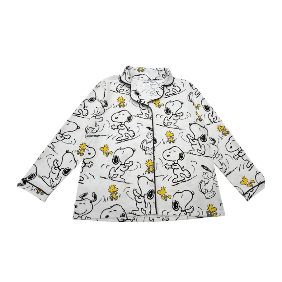 PIJAMA CAMISA Y PANTALON MUJER SNOOPY MARFIL