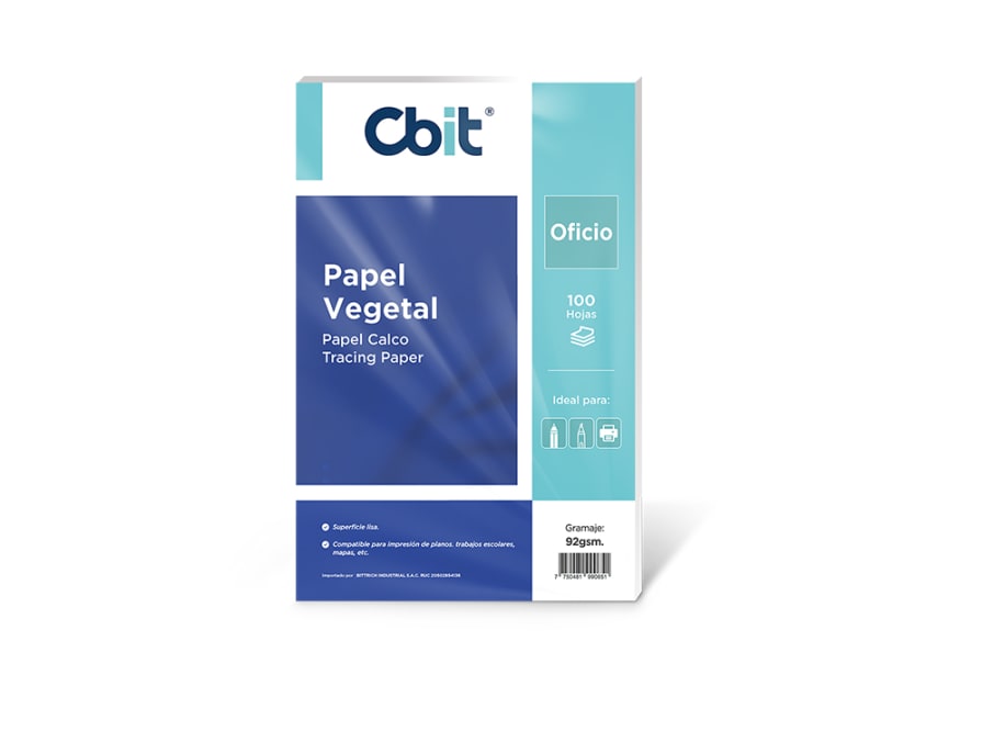 PAQUETE (100 H) PAPEL VEGETAL 92 GSM - OFICIO - PNX