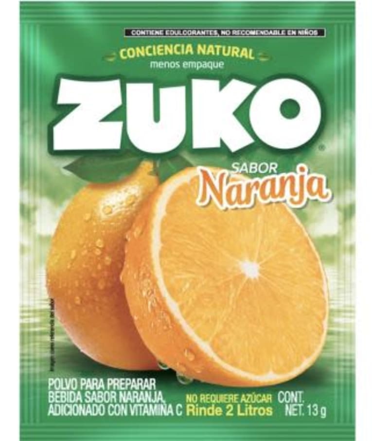 Concentrado Zuko super naranja 13 gr