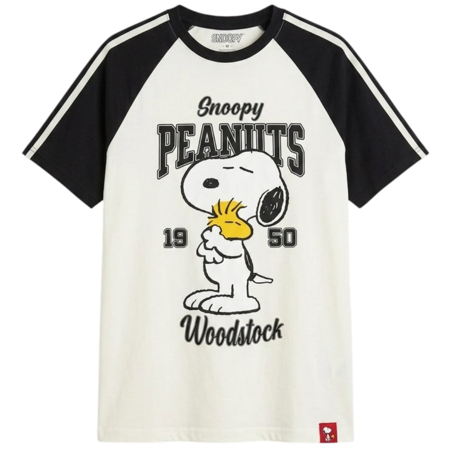 POLO BAS MC MUJER SNOOPY MARFIL