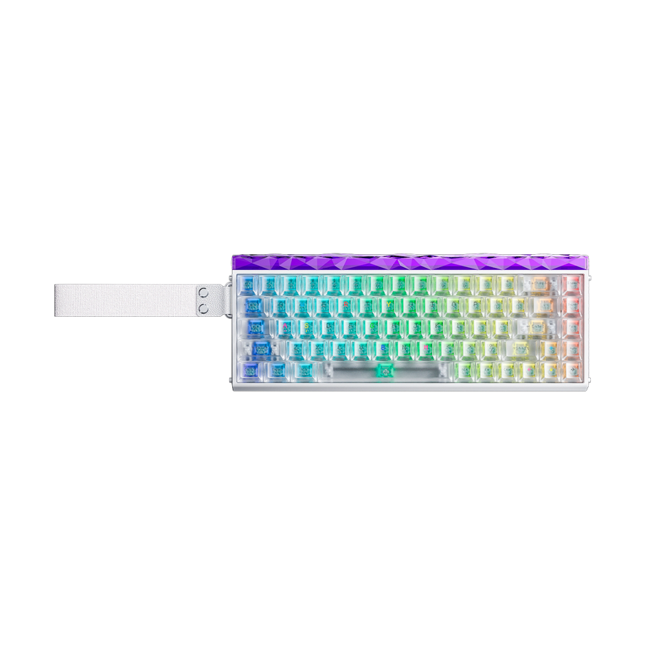 Teclado Aula HERO68HE RGB Cableado Ingles WHITE TRANSPARENT - SILVER MAGNETIC SWITCH