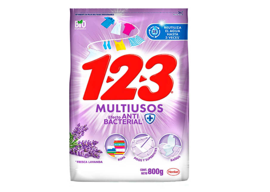 Detergente 123 Lavanda  800Gr