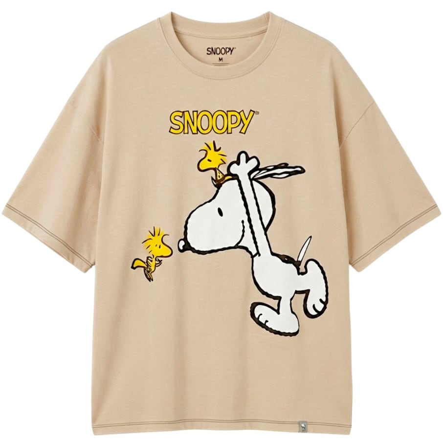 POLO OVERSIZE MUJER SNOOPY BEIGE