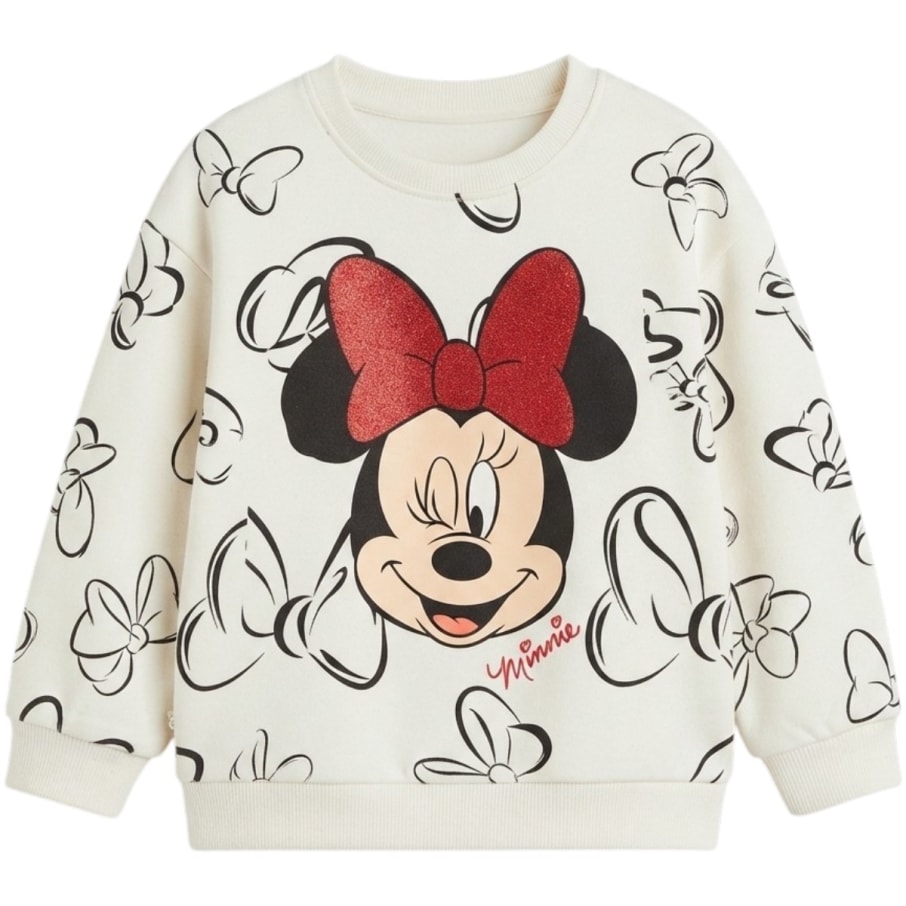 POLERA MODA MINNIE MOUSE NIÑA MARFIL