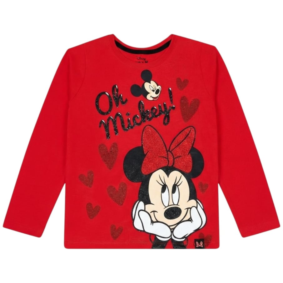 POLO BASICO ML MINNIE MOUSE NIÑA ROJO