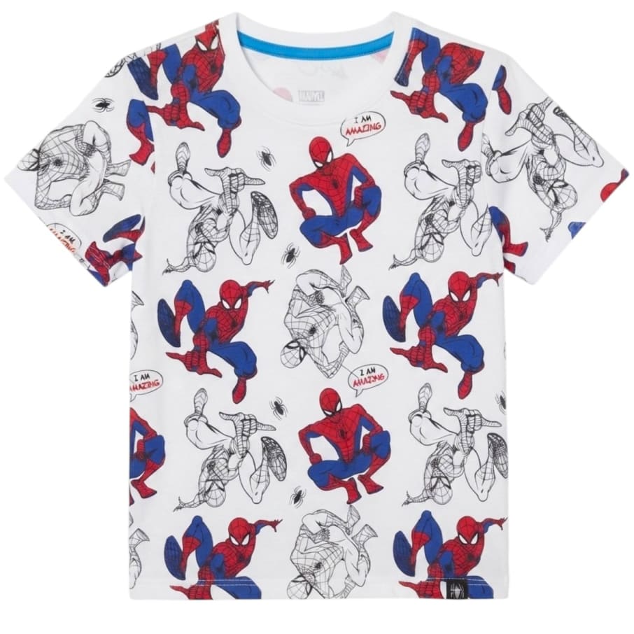 POLO MODA MC SPIDER-MAN NI O BLANCO