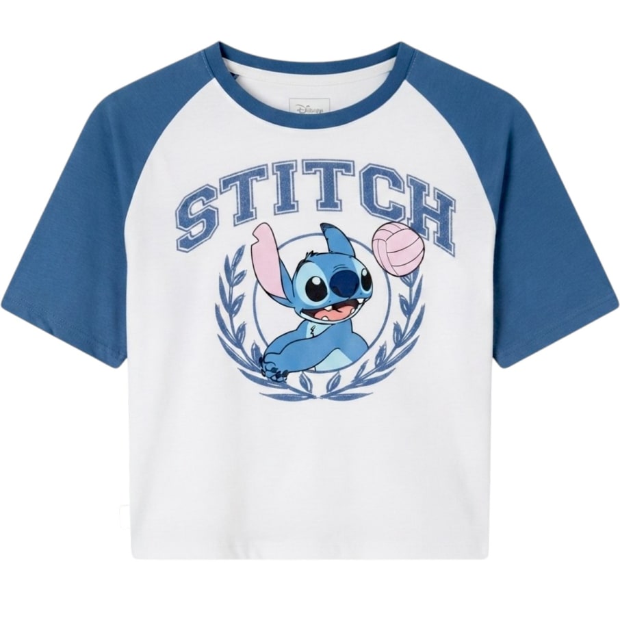 POLO CROP MC MUJER BLANCO LILO Y STITCH