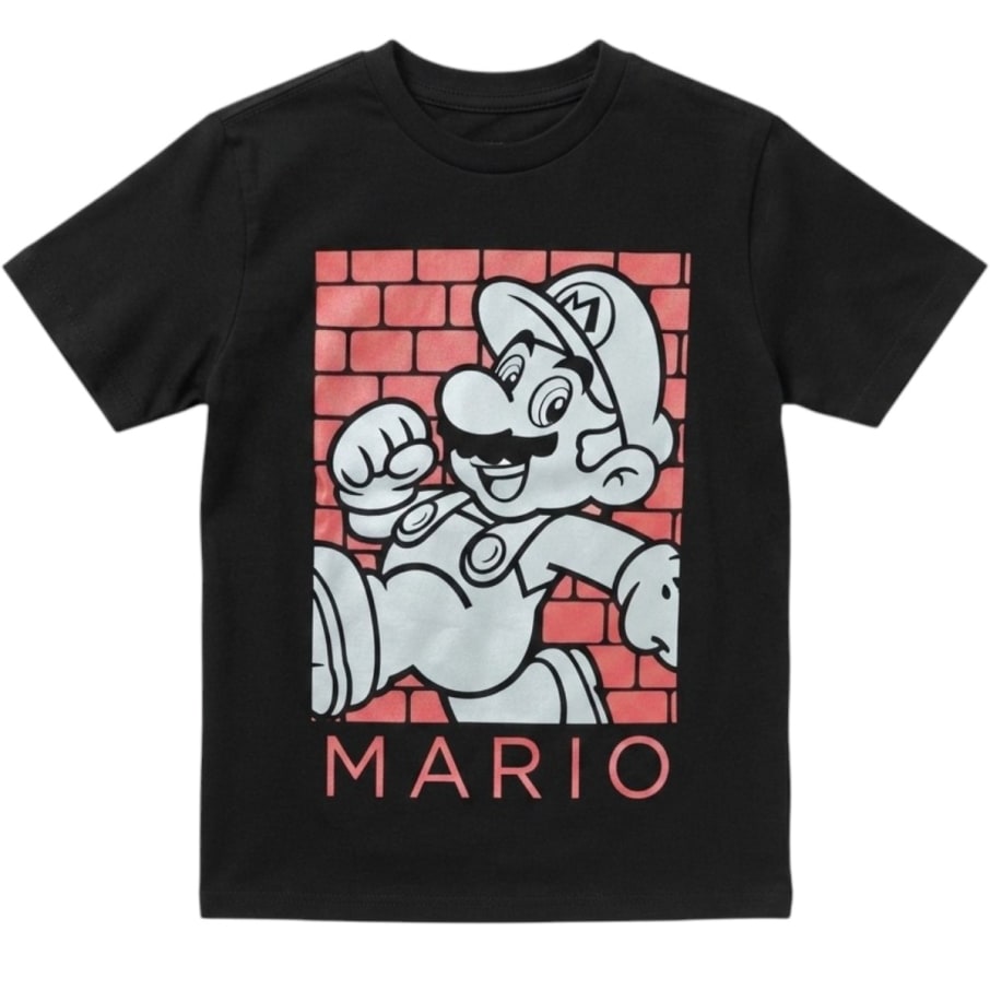 POLO BASICO MC MARIO BROS NI O NEGRO