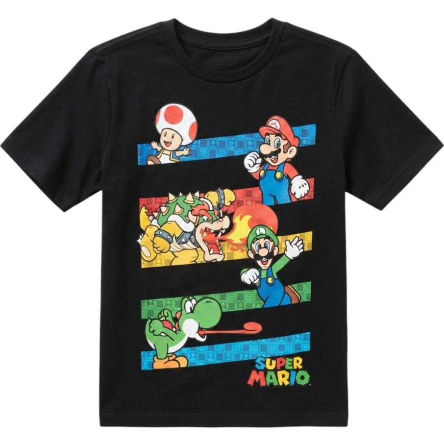 POLO BASICO MC MARIO BROS NI O NEGRO