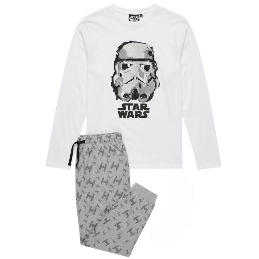 PIJAMA POLO ML Y PANTALON STAR WARS HOMBRE BLANCO