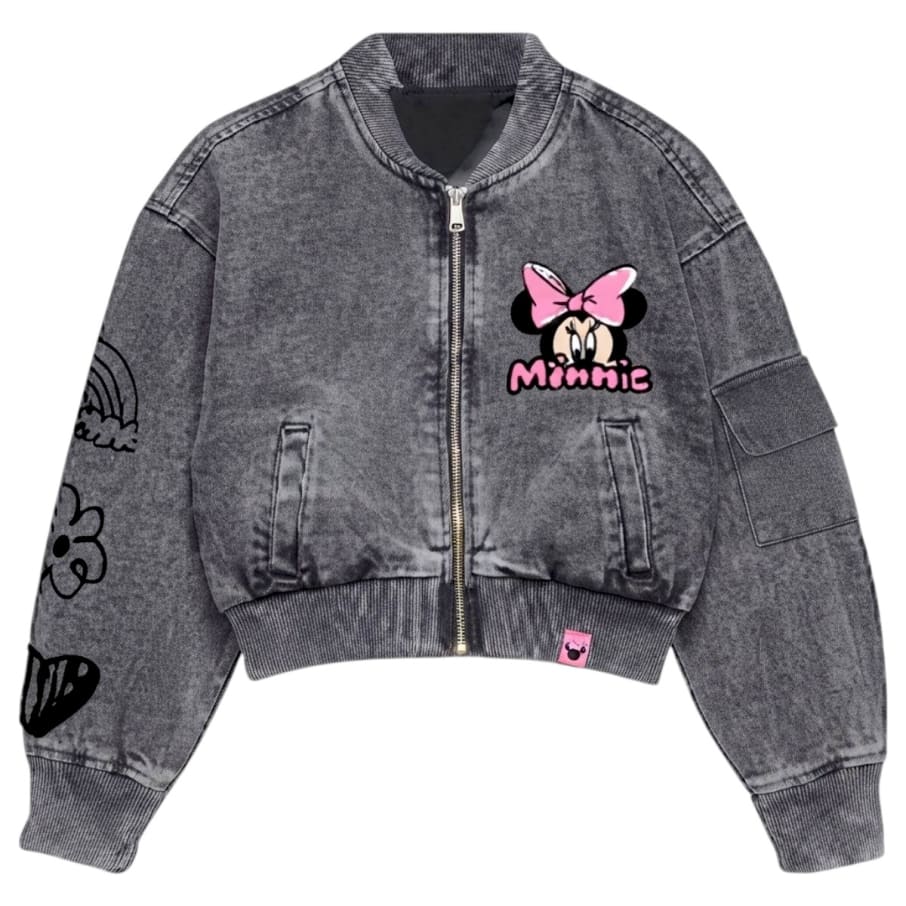 CASACA MODA MINNIE MOUSE NIÑA GRIS