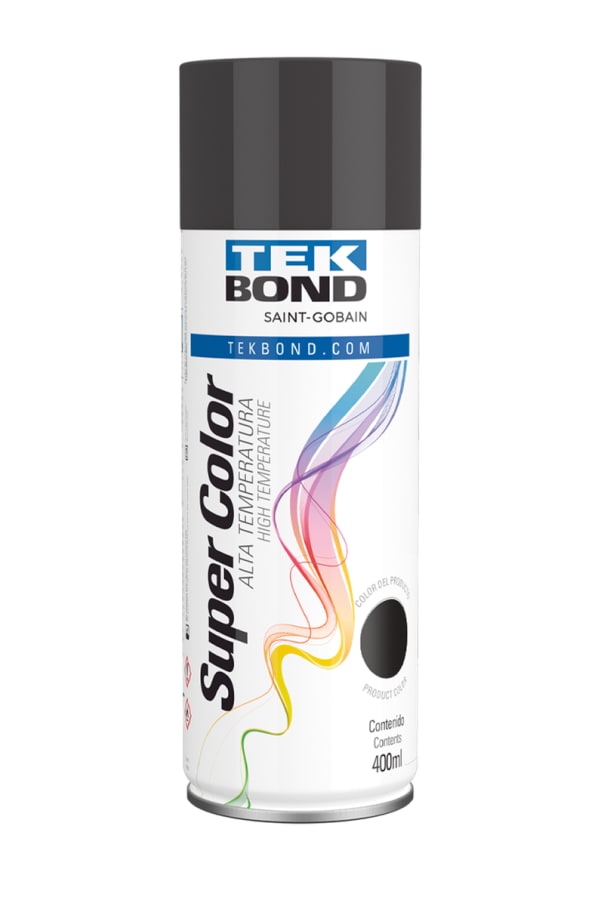 Pintura Spray Alta Temperatura Negro Brillante 400 ml Tekbond