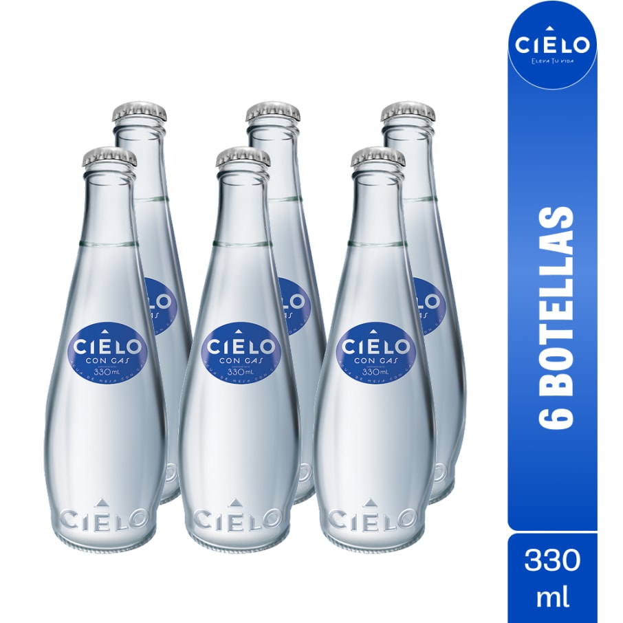 CIELO Agua Con Gas 330ml Pack 6 Botellas