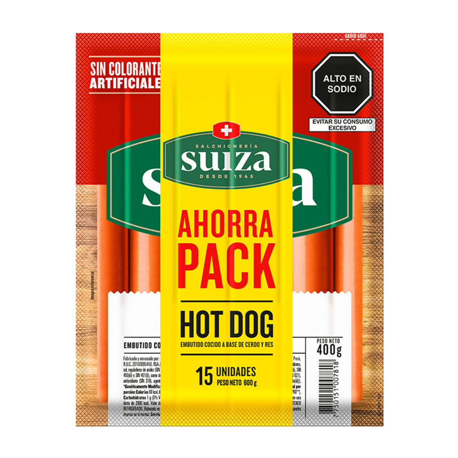 PACK HOT DOG SUIZA 200+400G
