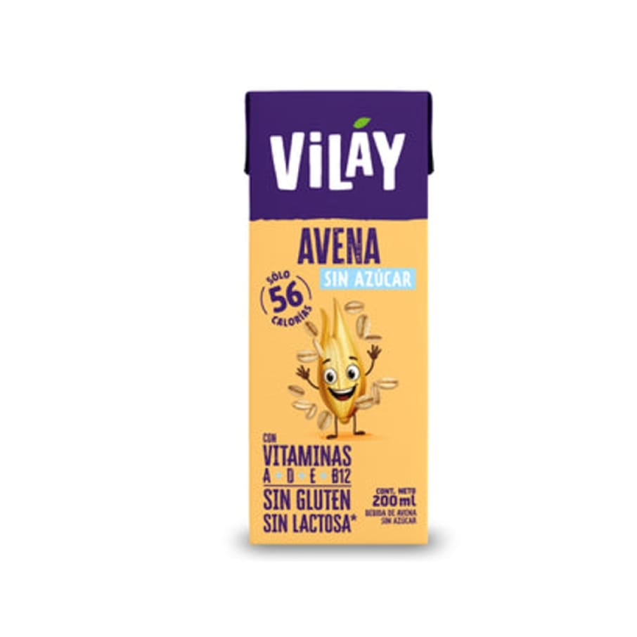 Bebida vegetal avena sin azucar 200 cc Marca Vilay