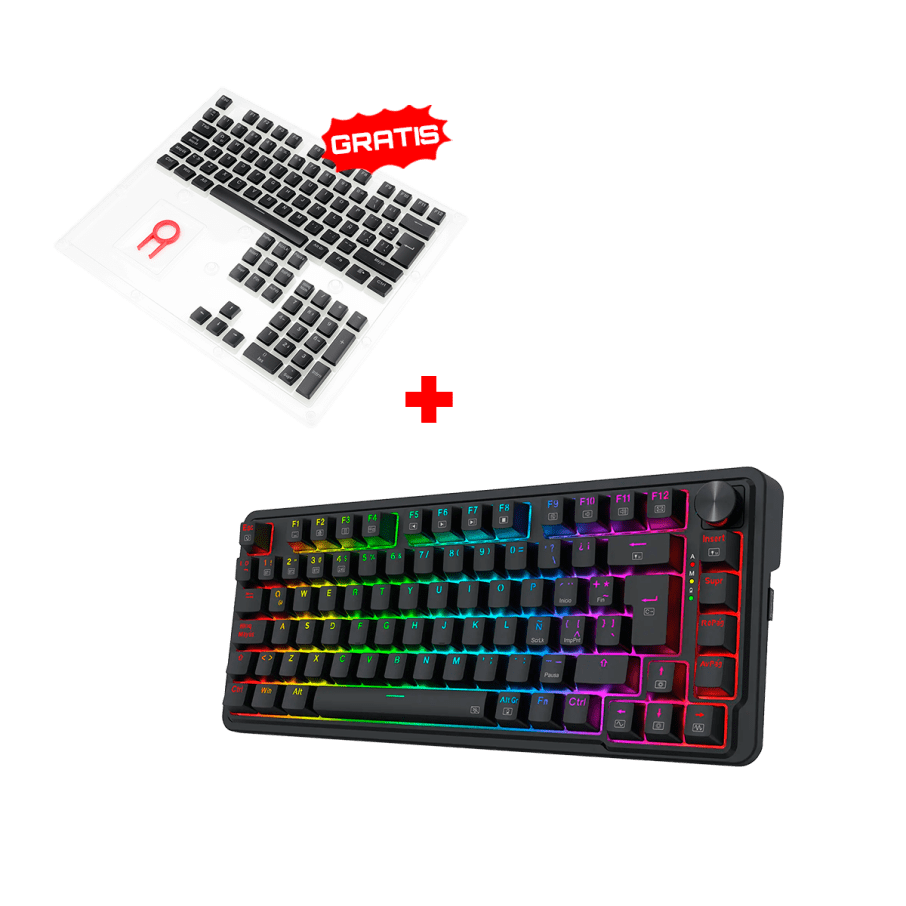 Teclado Redragon UCAL K673 HE Cableado Español - ULTRA MAG MAGNETIC SWITCH + Keycaps Redragon SCARAB, Spanish A130B-SP BLACK