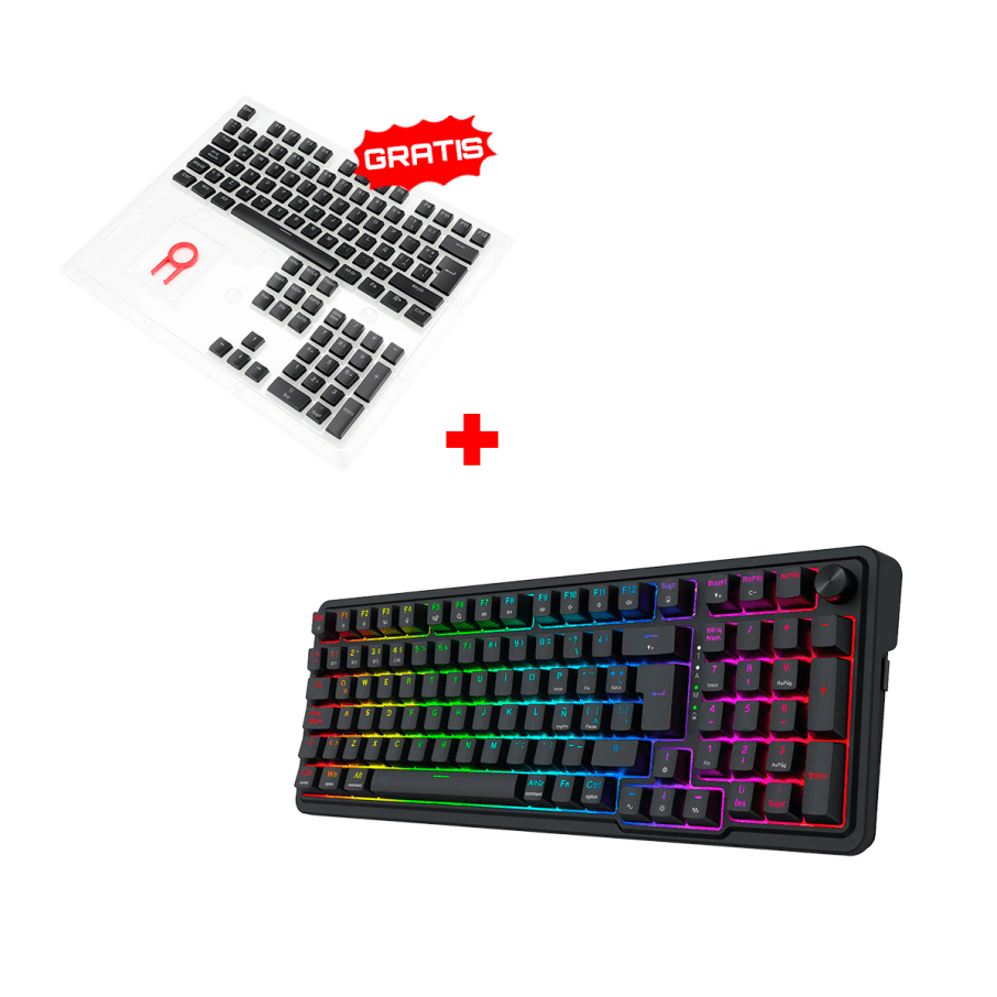 Teclado Redragon EISA K686 HE Cableado Español BLACK - ULTRA MAG MAGNETIC SWITCH + Keycaps Redragon SCARAB, Spanish A130B-SP BLACK