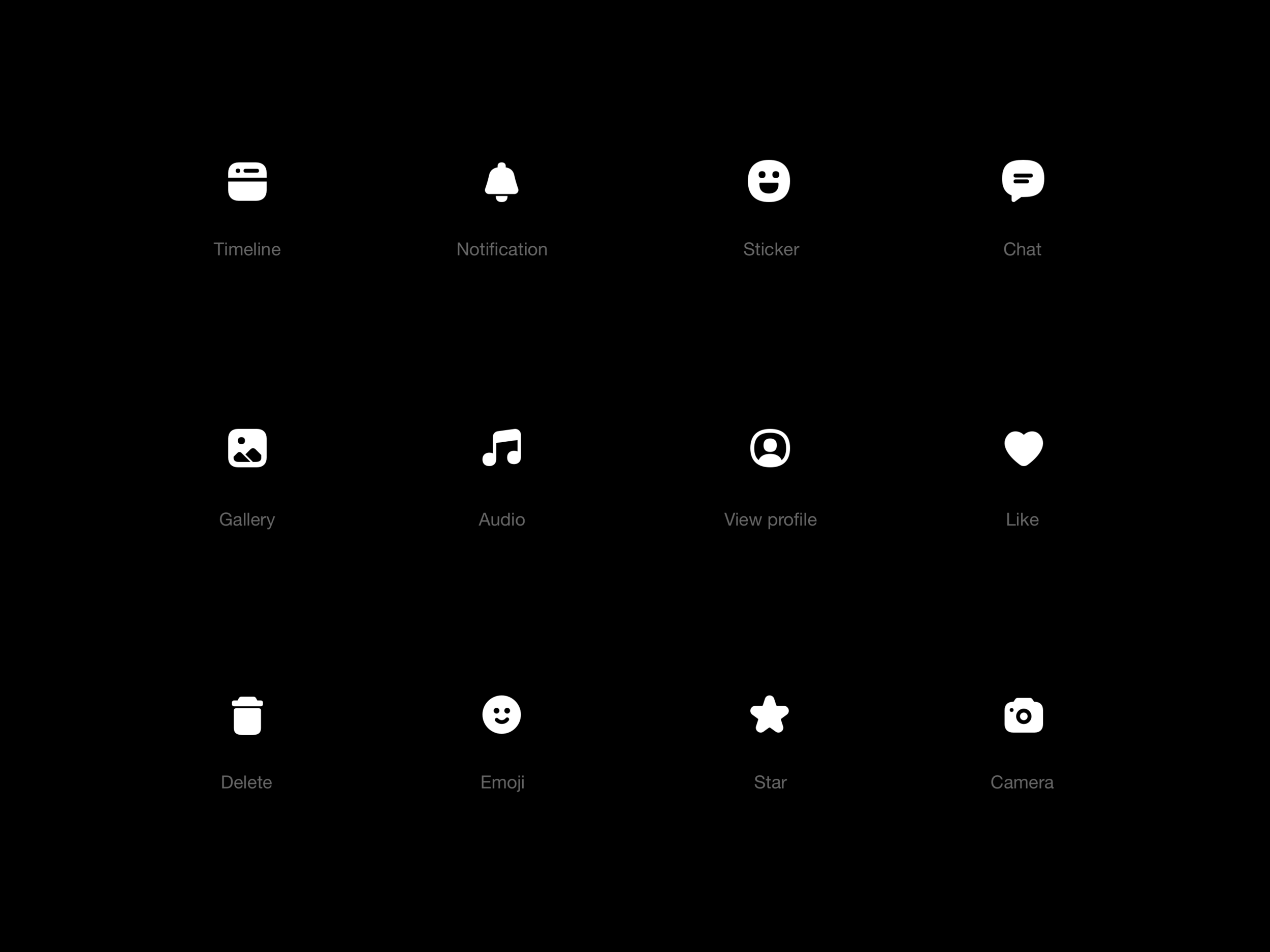 Hike solid icon set