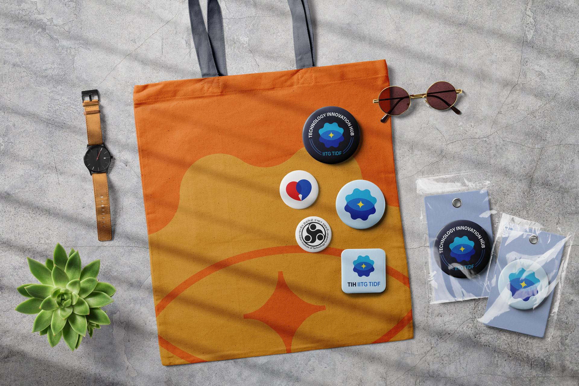 TIH IITG Badges and Tote Bag