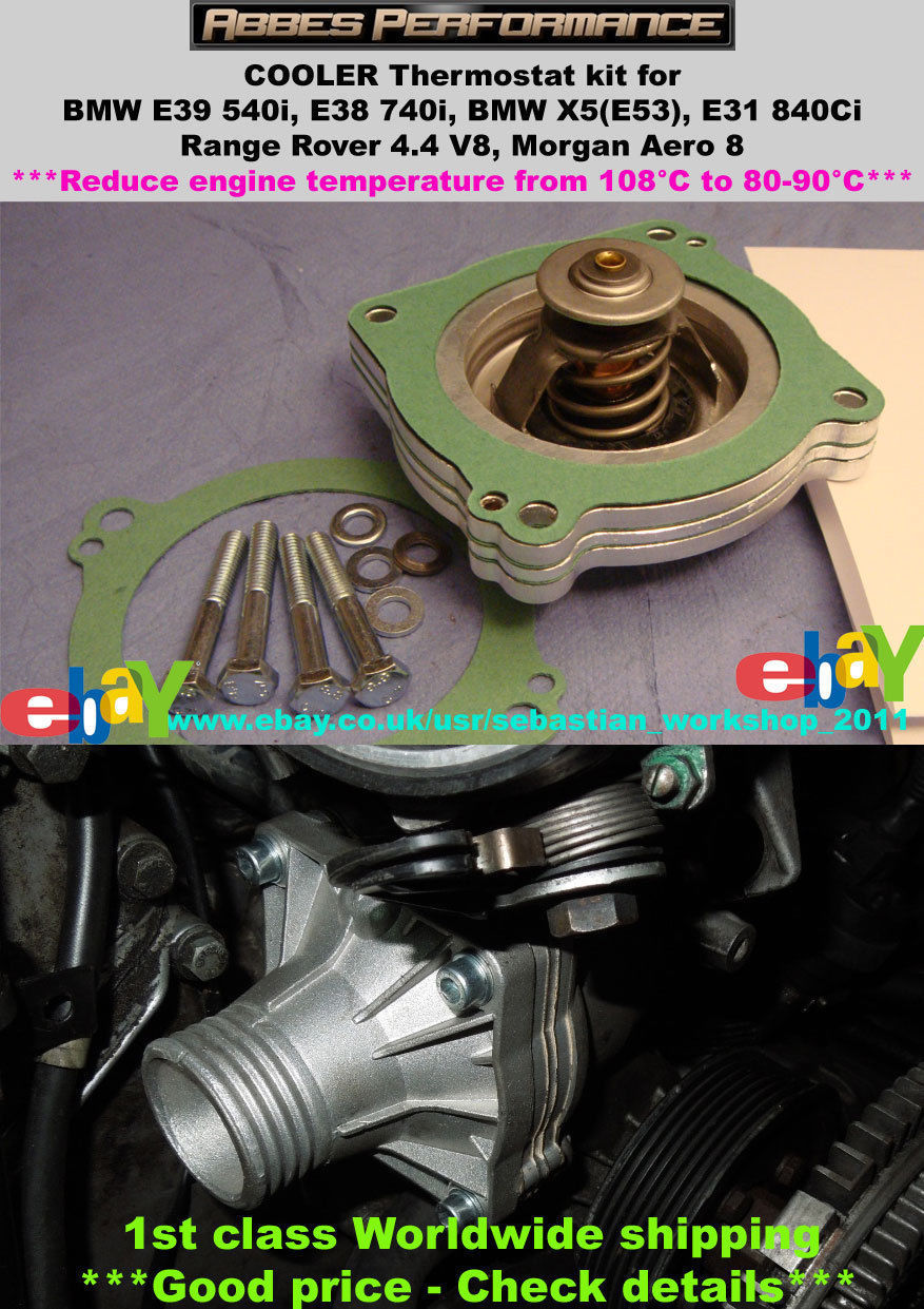 80°C Thermostat kit BMW E39 540i 535i E38 740i 735i X5 M62 Reduce