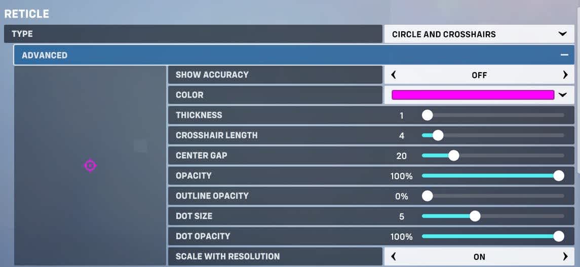 Overwatch 2 crosshair settings