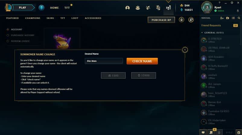 cambiar nombre de invocador lol