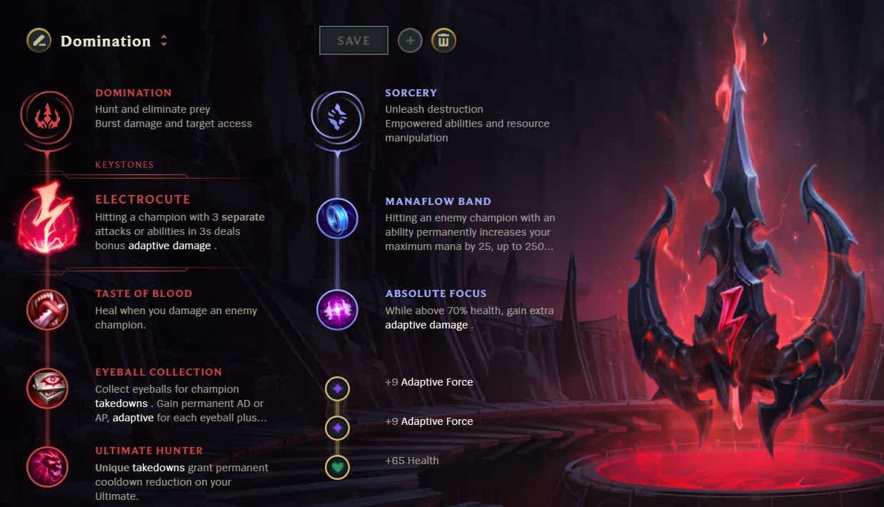 Domination League of Legends runes 