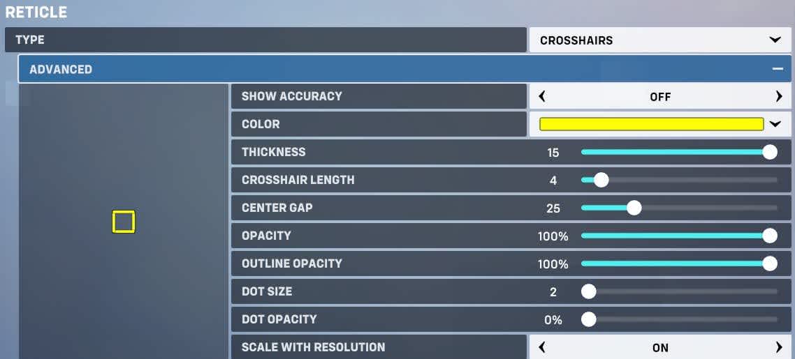Overwatch 2 crosshair settings