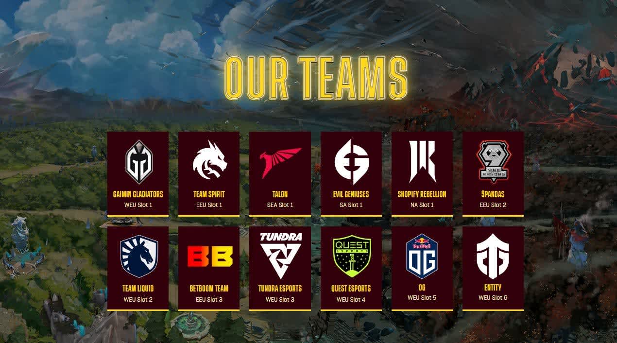 All 12 teams competing in DreamLeague Season 21. 