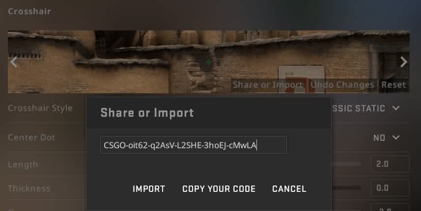 CS GO crosshair codes