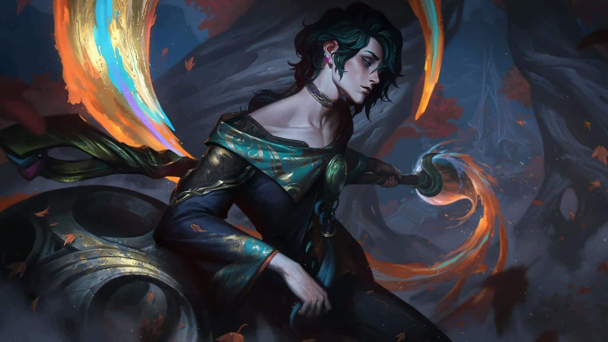 The splashart for new lol champion Hwei has finally been revealed!