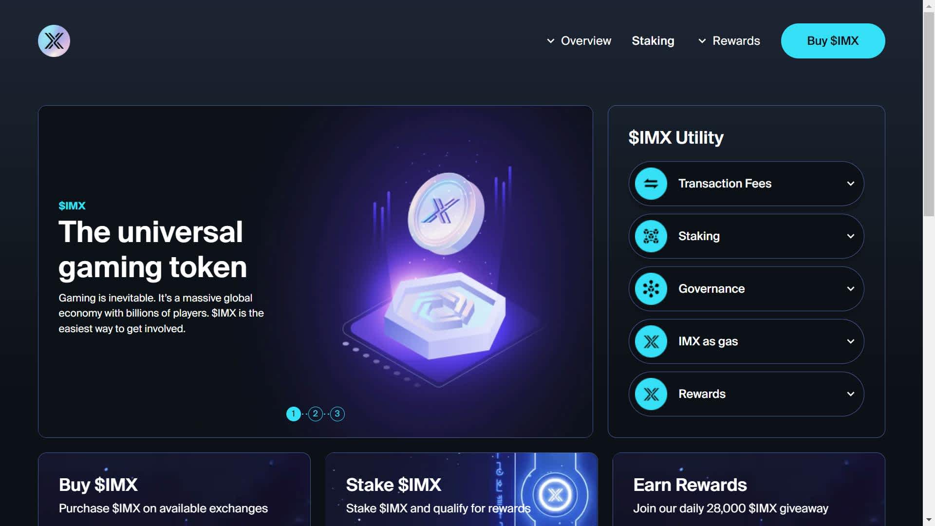 Immutable X (IMX) gaming token