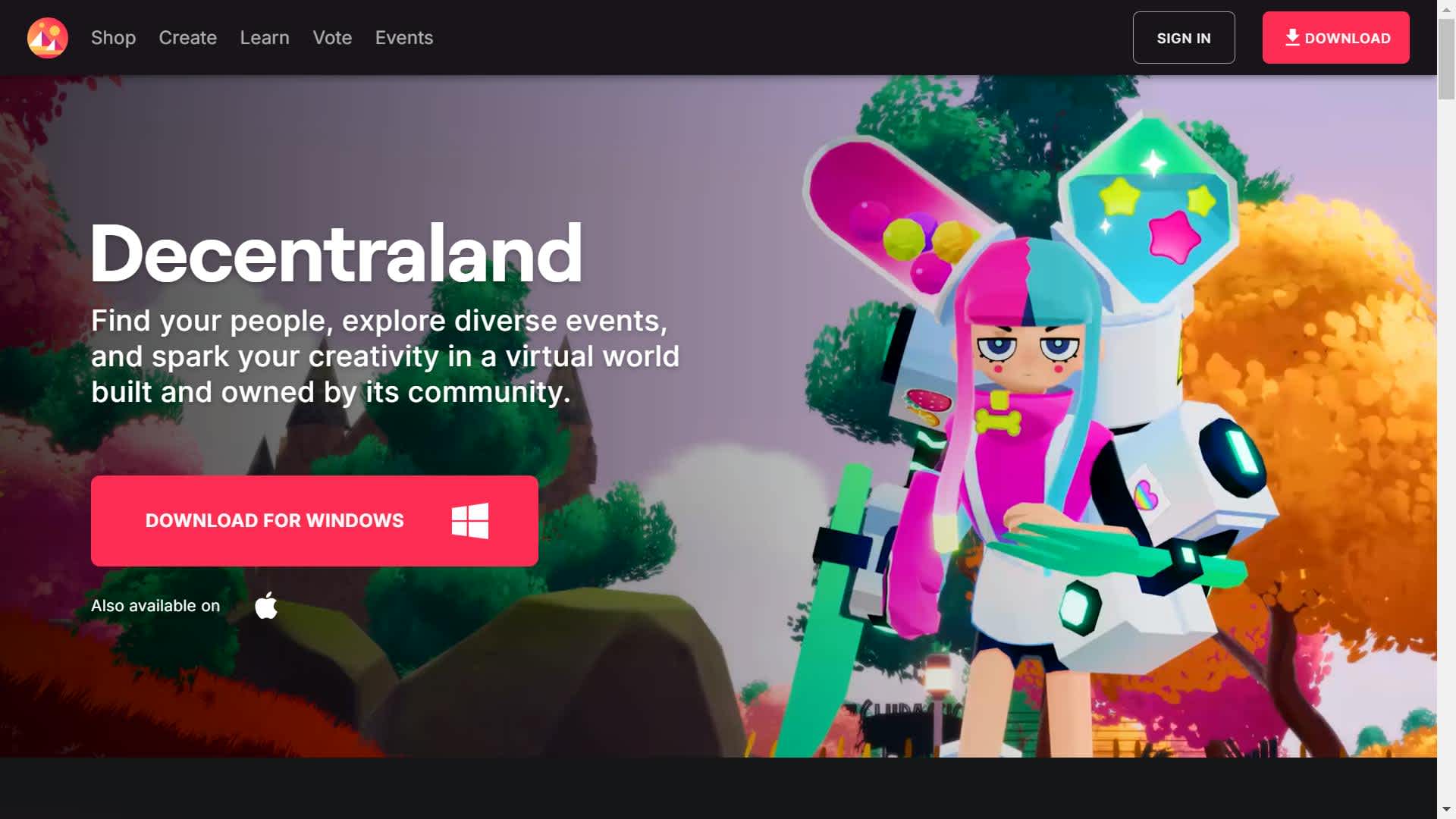 Decentraland (MANA) crypto gaming token 