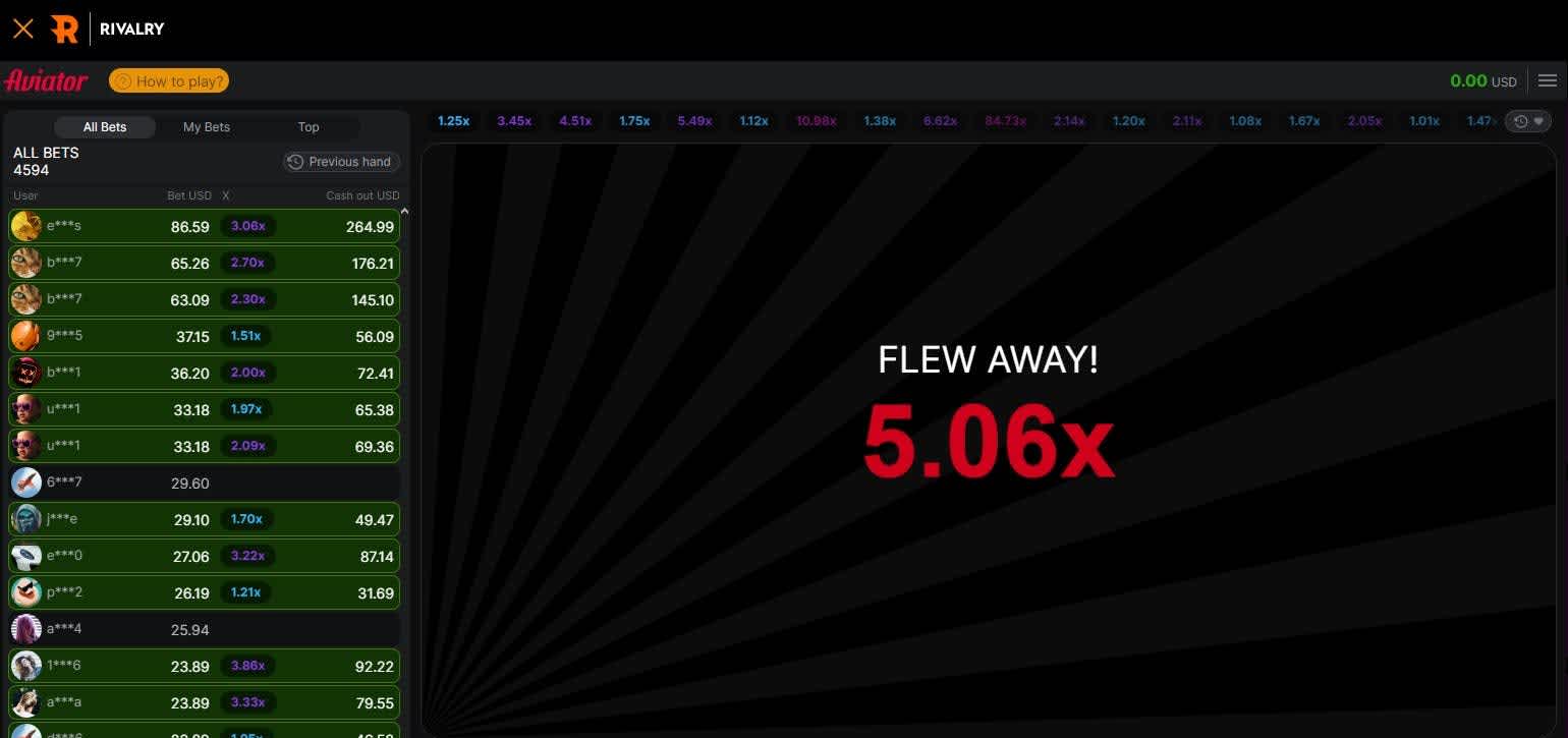 Play Aviator Crash Game on Rivalry