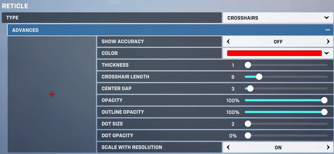 Overwatch 2 crosshair settings