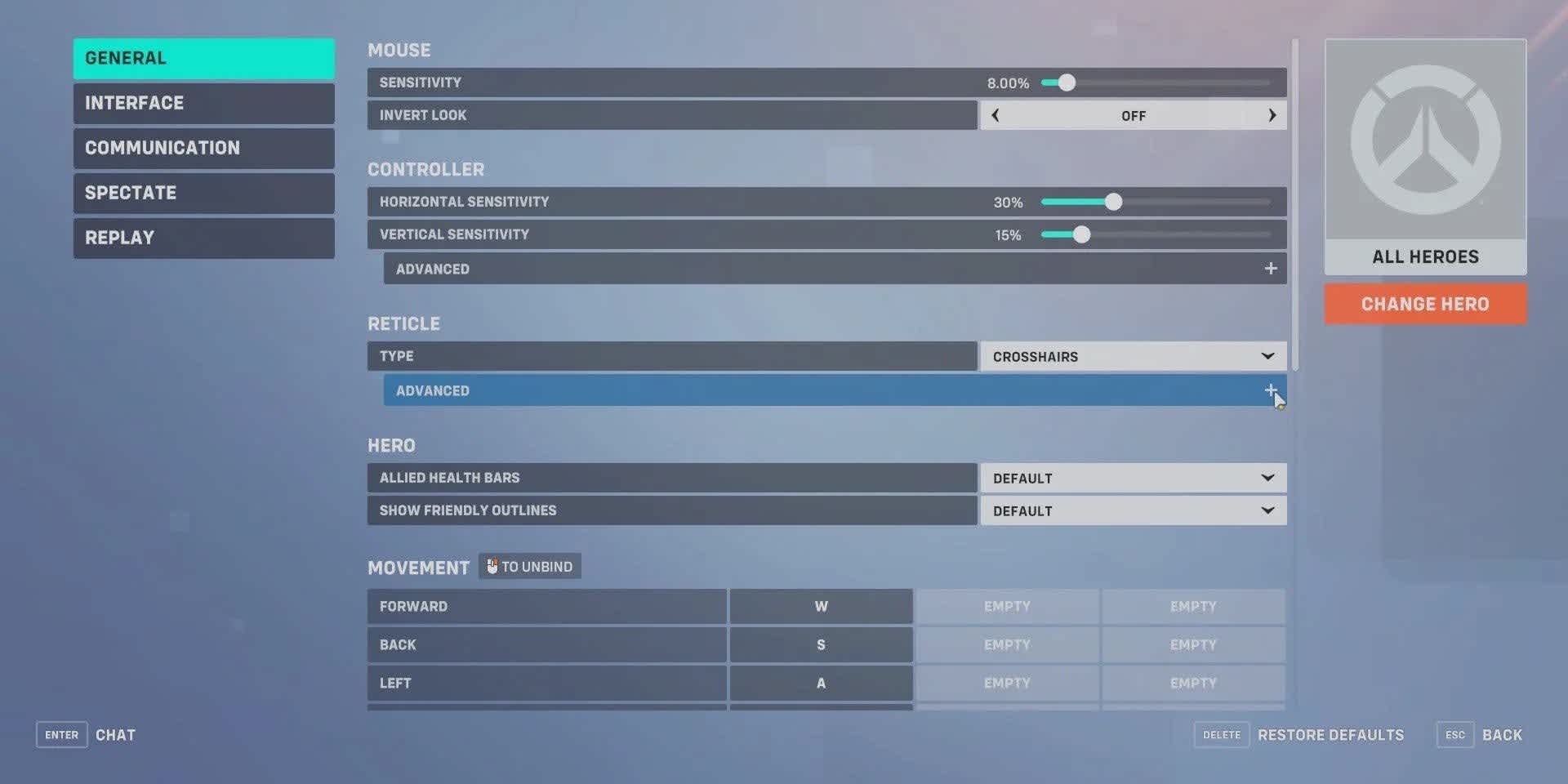 Overwatch 2 crosshair settings
