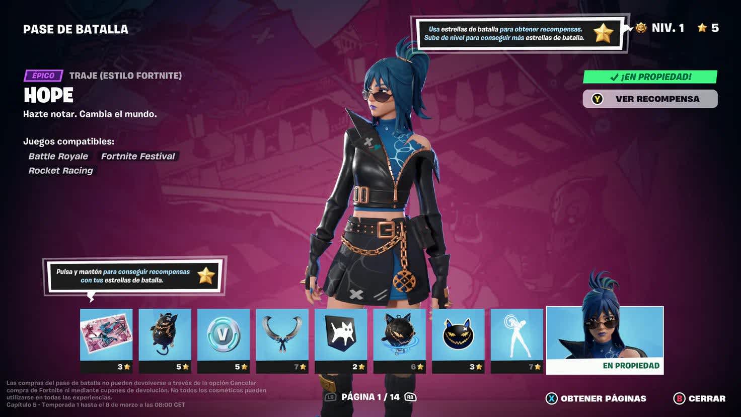 Pase de Batalla de Fortnite C5T1 