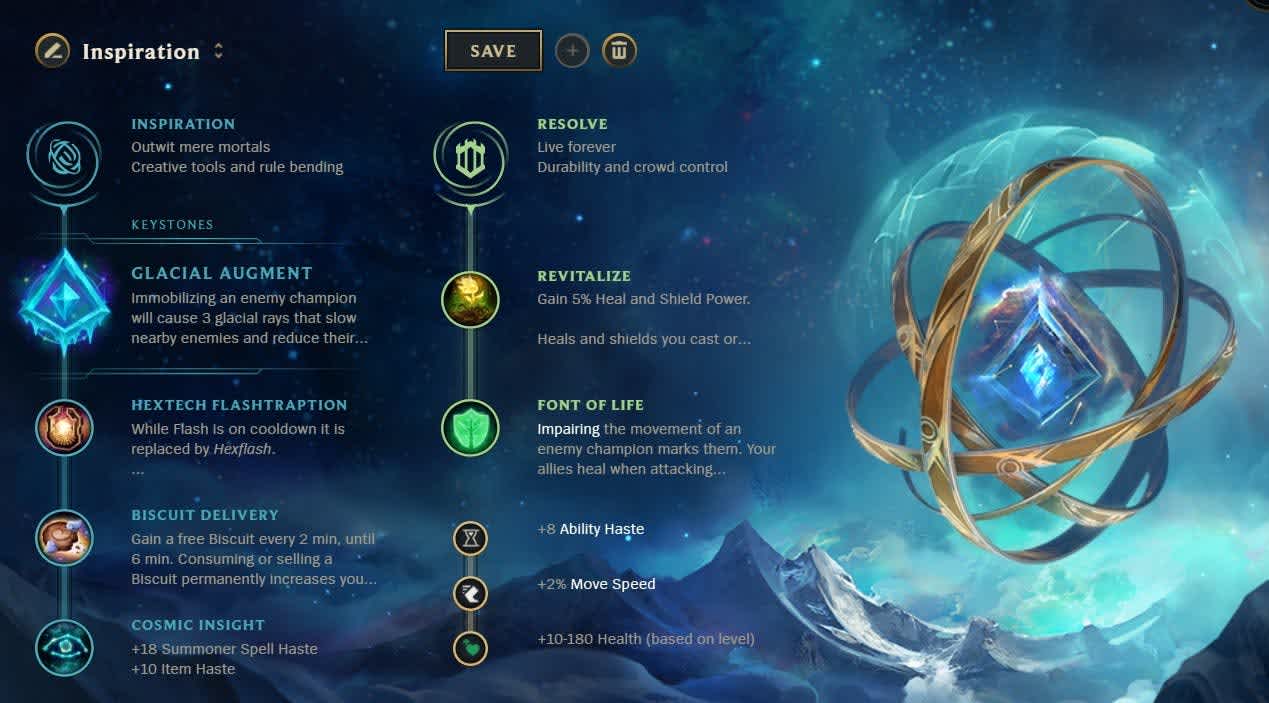 Inspiration LoL rune page