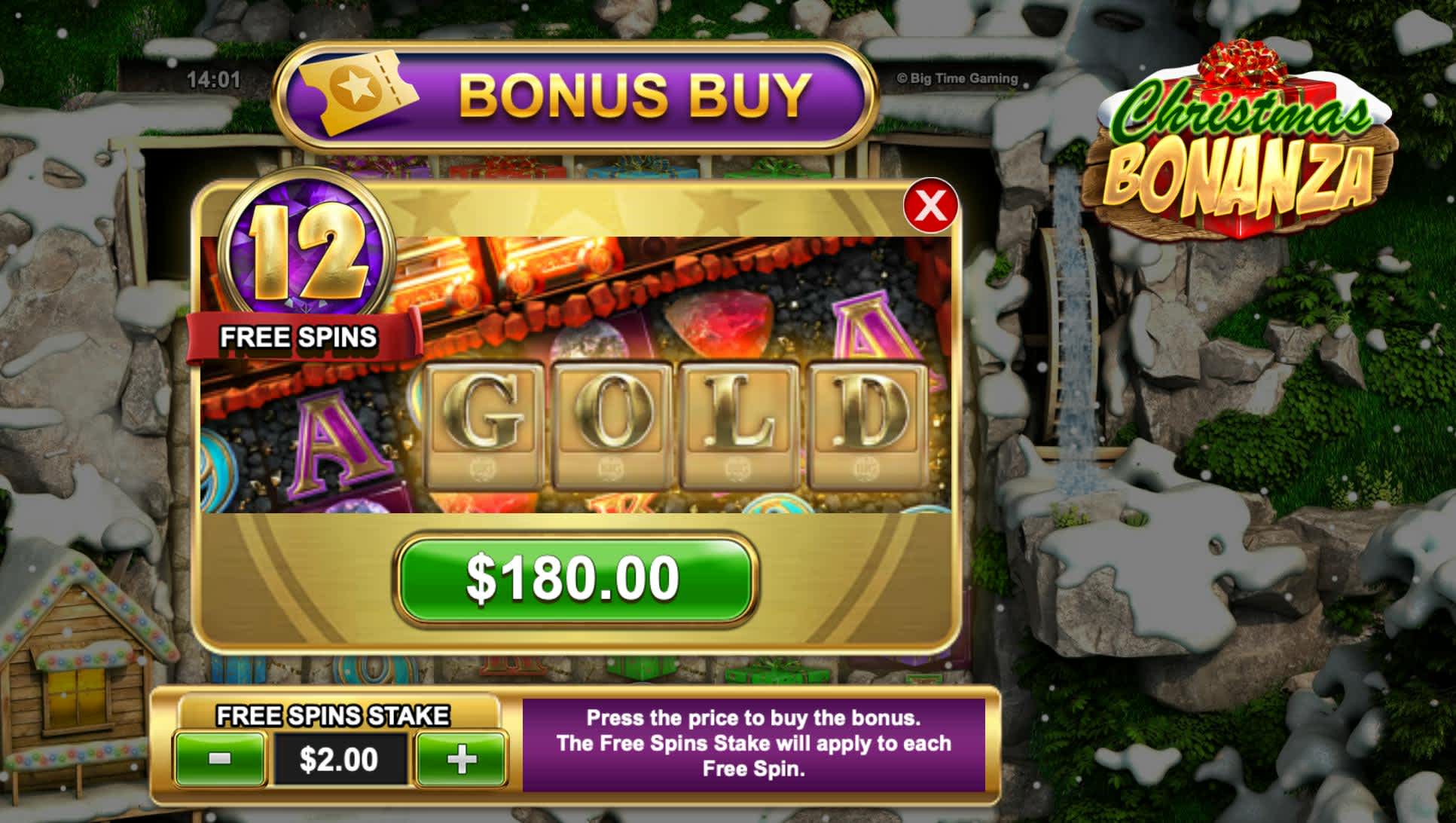 The Christmas Bonanza slot machine has several unique features, including bonus buy for free spins. 