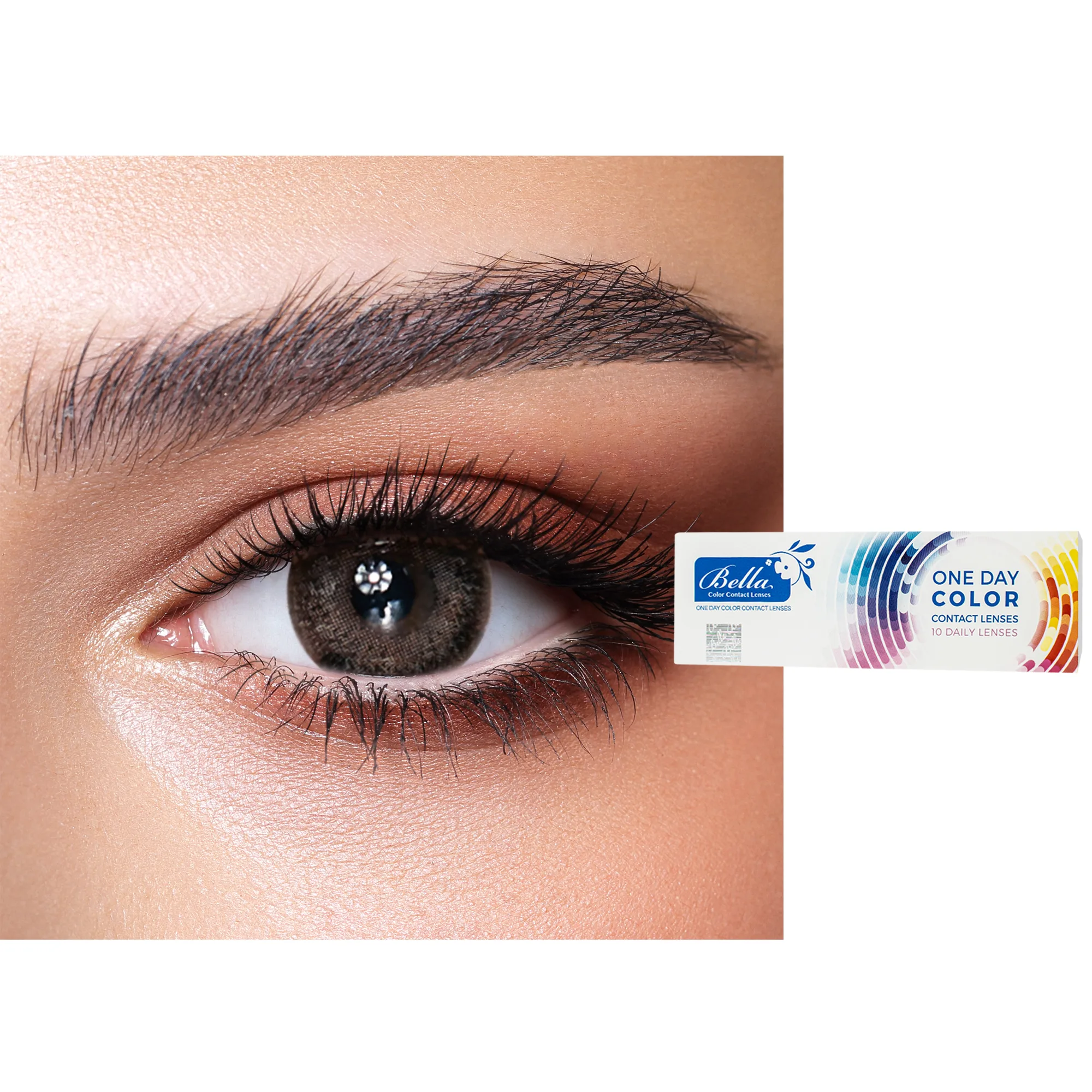 One-Day Color Contact Lenses - Ash Brown