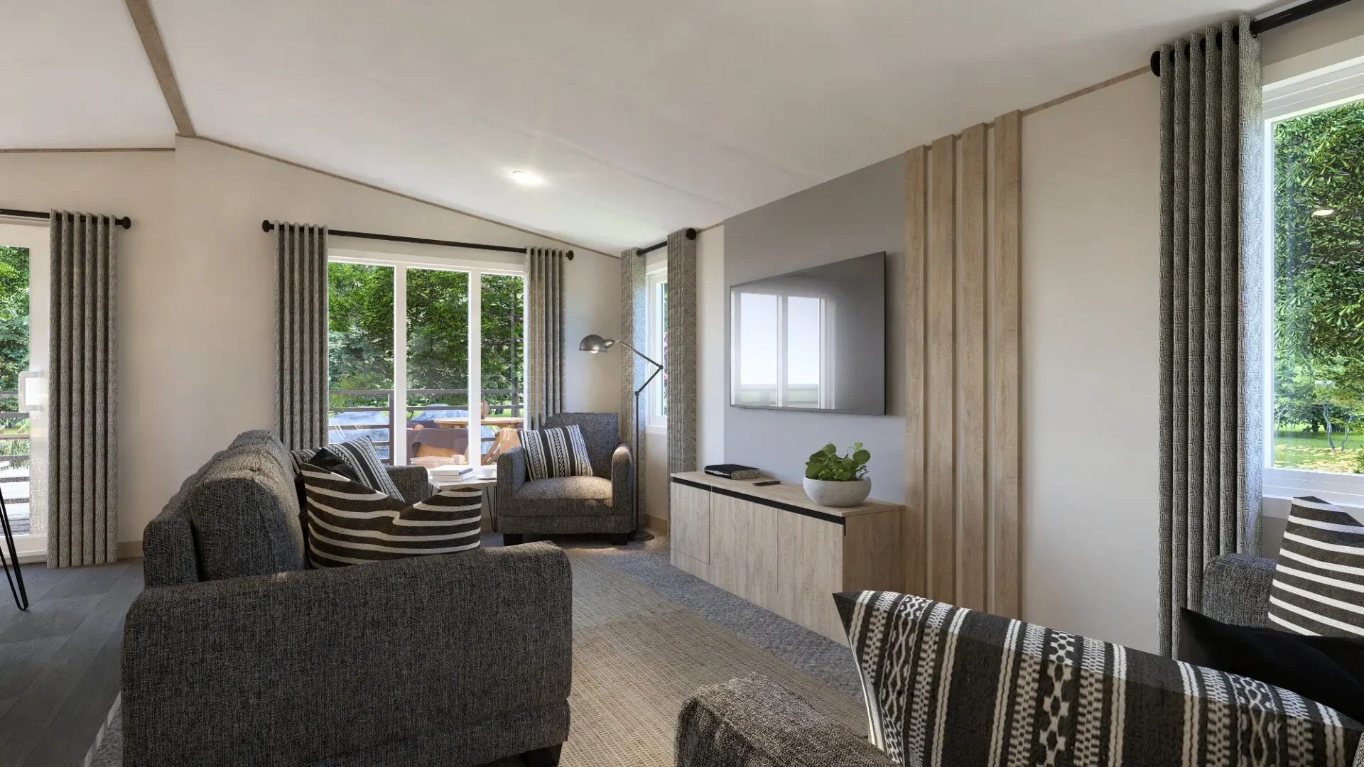 Inside a Liberte holiday lodge by Victory Leisure Homes.