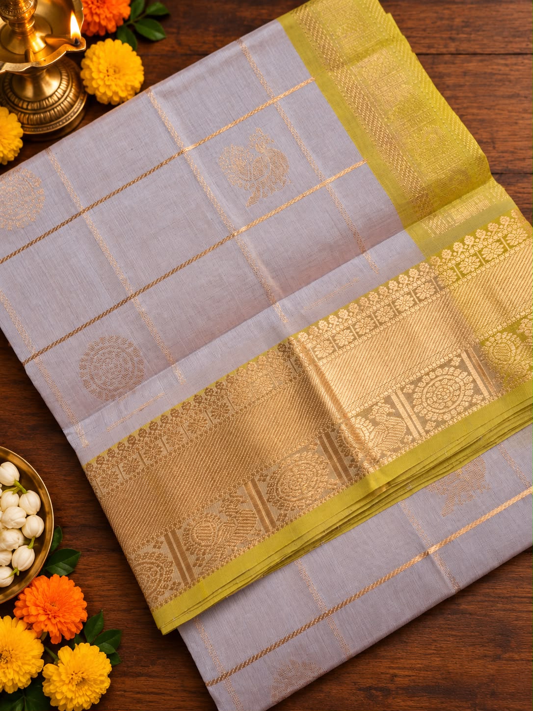 Vibrant Handwoven Silk Cotton Saree